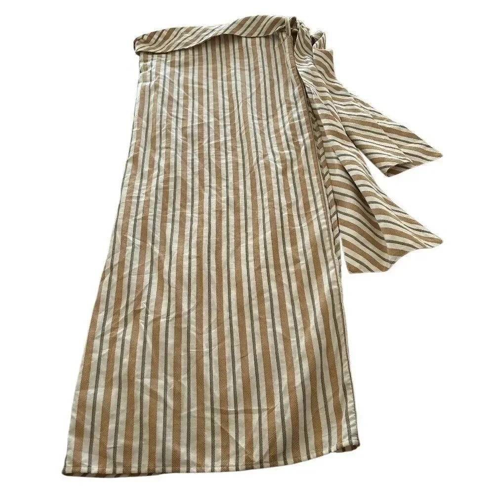 Saint Holiday cotton Striped Tan and White Wrap skirt size 0